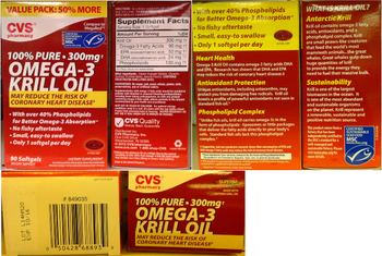 CVS Pharmacy 100% Pure Omega-3 Krill Oil Softgels 300 mg - supplement