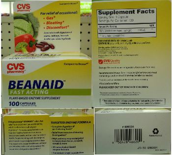 CVS Pharmacy Beanaid - plantbased enzyme supplement