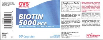 CVS Pharmacy Biotin 5000 mcg - supplement