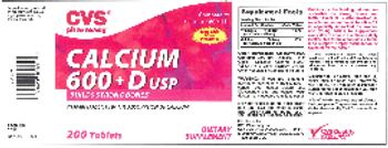 CVS Pharmacy Calcium 600 + D USP - supplement