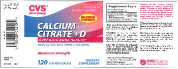 CVS Pharmacy Calcium Citrate + D - supplement