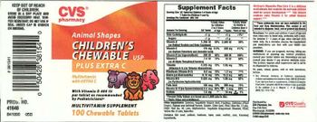 CVS Pharmacy Children's Chewable Plus Extra C - multivitamin supplement