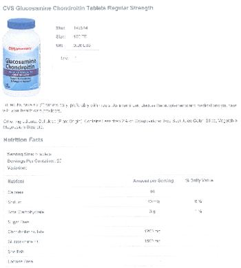 CVS Pharmacy Glucosamine Chondroitin Regular Strength - supplement