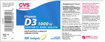 CVS Pharmacy Vitamin D3 1000 IU - supplement