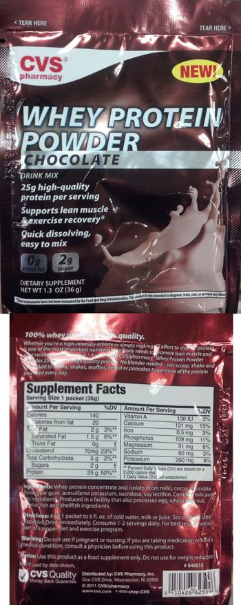 CVS Pharmacy Whey Protein Powder Chocolate Drink Mix - supplement
