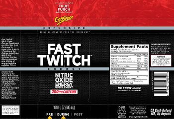 CytoSport Fast Twitch Fruit Punch - nitric oxide energy supplement