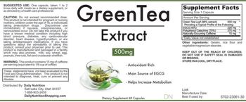 Daily Nutrition Green Tea Extract 500mg - supplement