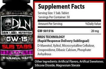 Dark Label Nutrition GW-15 Grape - supplement