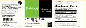 DaVinci Laboratories Of Vermont 5-MTHF / B12 MC 2000 - supplement