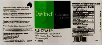 DaVinci Laboratories Of Vermont All-Zyme - a digestive enzyme supplement to support digestive tract function and nutrient absorption