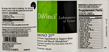 DaVinci Laboratories Of Vermont Amino 21 - supplement to support brain function and muscle metabolism