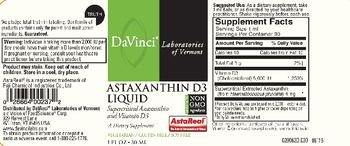 DaVinci Laboratories Of Vermont Astaxanthin D3 Liquid - supplement
