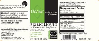 DaVinci Laboratories Of Vermont B12 MC Liquid - a vitamin b12 supplement