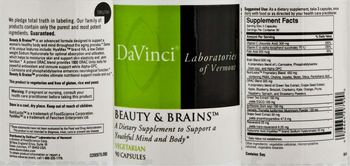 DaVinci Laboratories Of Vermont Beauty & Brains - supplement to support a youthful mind and body