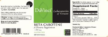 DaVinci Laboratories Of Vermont Beta Carotene 7,500 mcg - supplement