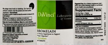 DaVinci Laboratories Of Vermont Bromelain - supplement to support proper digestion