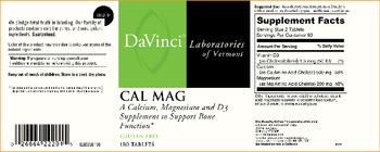 DaVinci Laboratories Of Vermont Cal Mag - a calcium magnesium and d3 supplement