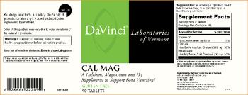 DaVinci Laboratories Of Vermont Cal Mag - a calcium magnesium and d3 supplement