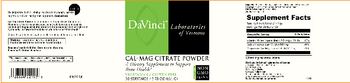 DaVinci Laboratories Of Vermont Cal-Mag Citrate Powder - supplement