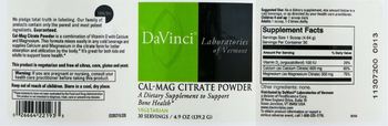 DaVinci Laboratories Of Vermont Cal-Mag Citrate Powder - supplement to support bone health