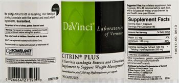 DaVinci Laboratories Of Vermont Citrin Plus - a garcinia cambogia extract and chromium supplement to support weight management