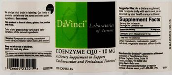 DaVinci Laboratories Of Vermont Coenzyme Q10 - 10 mg - supplement to support cardiovascular and periodontal functions