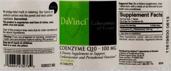 DaVinci Laboratories Of Vermont Coenzyme Q10 - 100 mg - supplement to support cardiovascular and periodontal functions