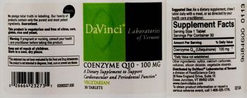 DaVinci Laboratories Of Vermont Coenzyme Q10 - 100 mg - supplement to support cardiovascular and periodontal functions