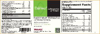 DaVinci Laboratories Of Vermont Daily Best Prenatal with Probiotics - supplement