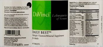 DaVinci Laboratories Of Vermont Daily Best - multiple vitaminmineral supplement for adults