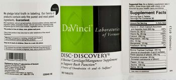DaVinci Laboratories Of Vermont Disc-Discovery - a bovine cartilagemanganese supplement to support back function
