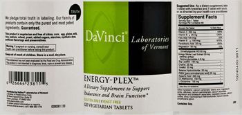 DaVinci Laboratories Of Vermont Energy-Plex - supplement to support endurance and brain function