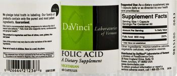 DaVinci Laboratories Of Vermont Folic Acid - supplement