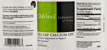 DaVinci Laboratories Of Vermont Gel Cap Calcium 1200 - supplement to support bone function
