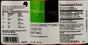 DaVinci Laboratories Of Vermont Gluconic DMG Liquid 300 mg - supplement