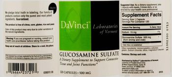 DaVinci Laboratories Of Vermont Glucosamine Sulfate - supplement to support connective tissue and joint functions