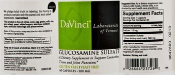 DaVinci Laboratories Of Vermont Glucosamine Sulfate - supplement to support connective tissue and joint functions