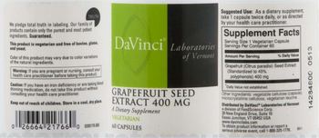DaVinci Laboratories Of Vermont Grapefruit Seed Extract 400 mg - supplement