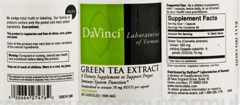 DaVinci Laboratories Of Vermont Green Tea Extract - supplement to support proper immune system function