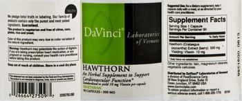 DaVinci Laboratories Of Vermont Hawthorn - an herbal supplement to support cardiovascular function