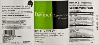 DaVinci Laboratories Of Vermont Healthy Eyes - supplement including lutein and lycopene to maintain and support proper visual function