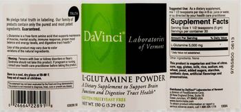 DaVinci Laboratories Of Vermont L-Glutamine Powder - supplement to support brain function and digestive tract health