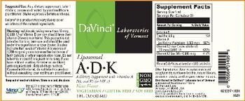 DaVinci Laboratories Of Vermont Liposomal A-D-K Mint Flavor - supplement with vitamins a d3 and k2 as mk7