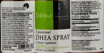 DaVinci Laboratories Of Vermont Liposomal DHEA Spray - supplement