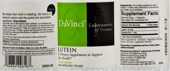DaVinci Laboratories Of Vermont Lutein - supplement to support eye health