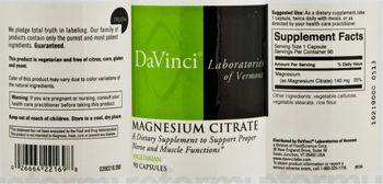 DaVinci Laboratories Of Vermont Magnesium Citrate - supplement to support proper nerve and muscle functions