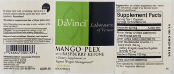 DaVinci Laboratories Of Vermont Mango-Plex With Raspberry Ketone - supplement to support weight management