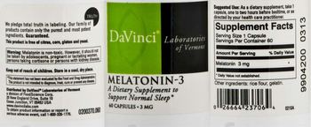 DaVinci Laboratories Of Vermont Melatonin-3 - supplement to support normal sleep