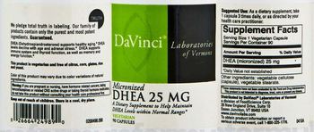 DaVinci Laboratories Of Vermont Micronized DHEA 25 mg - supplement to help maintain dhea levels within normal ranges