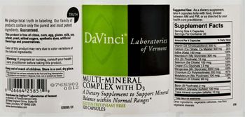 DaVinci Laboratories Of Vermont Multi-Mineral Complex With D3 - supplement to support mineral balance within normal ranges